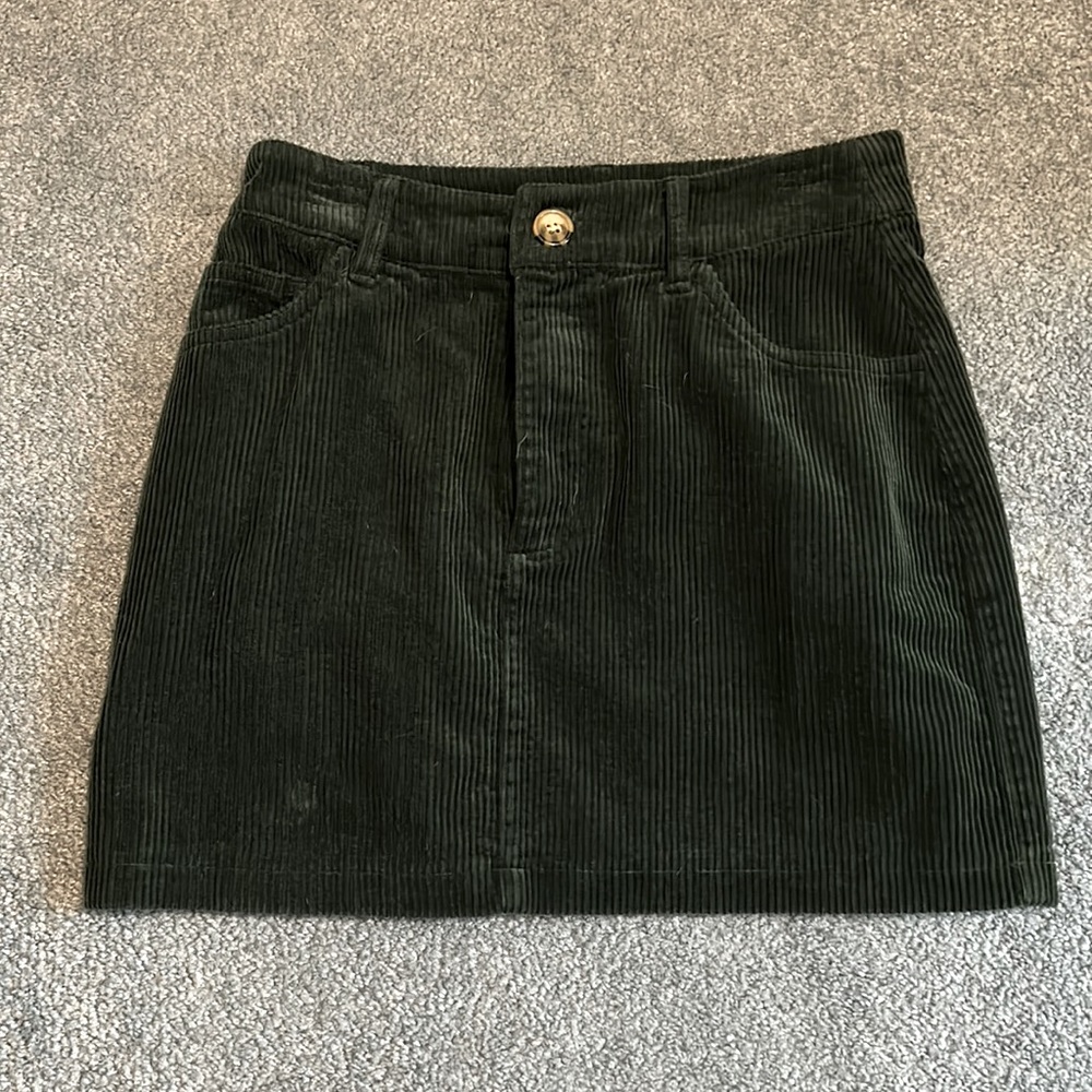 Forever 21 Hunter Green Corduroy Mini Skirt